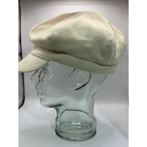 Vintage 1960s Cream Style Peaked Hat Cap Rhinestone Pin Detail - Picture 6 of 7